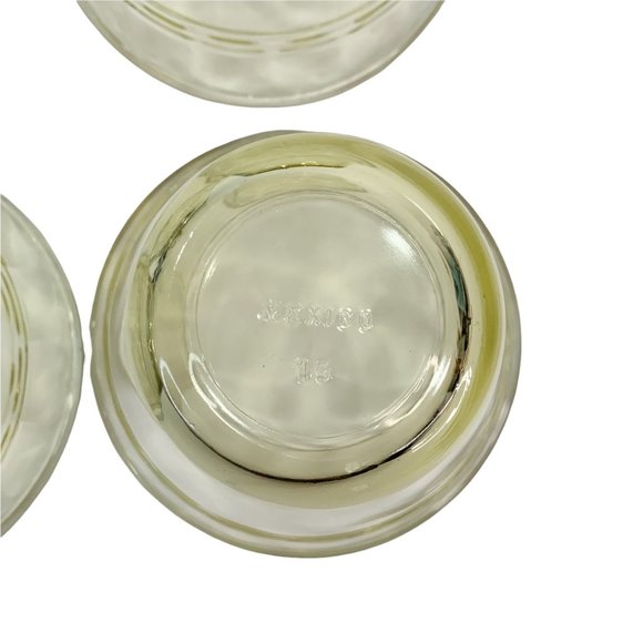 Vtg Custard Cup Set of 4 Amber Yellow Glass Mexico Forte Crista Flan Dessert - Picture 7 of 8